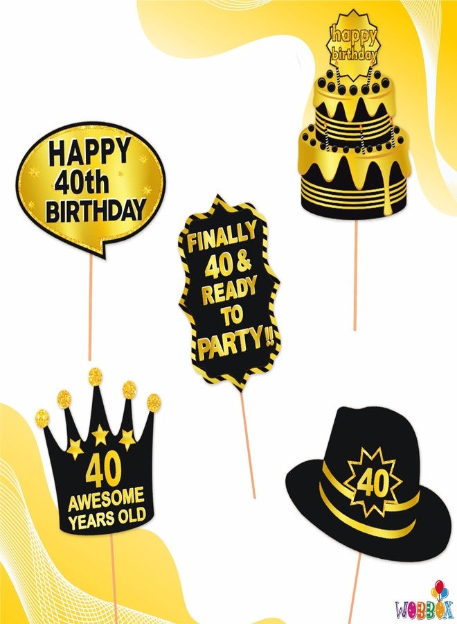 ووبوكس دعائم كشك التصوير لعيد الميلاد الأربعين من WOBBOX باللونين الأسود والذهبي، زينة حفلات أعياد الميلاد، دعائم الحفلات (WOBOX1829) - Image 2